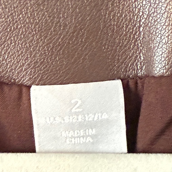 Chico's Chocolate Faux Leather Moto Jacket Chico's Size 2 or US Sz 2/14 - Picture 6 of 7